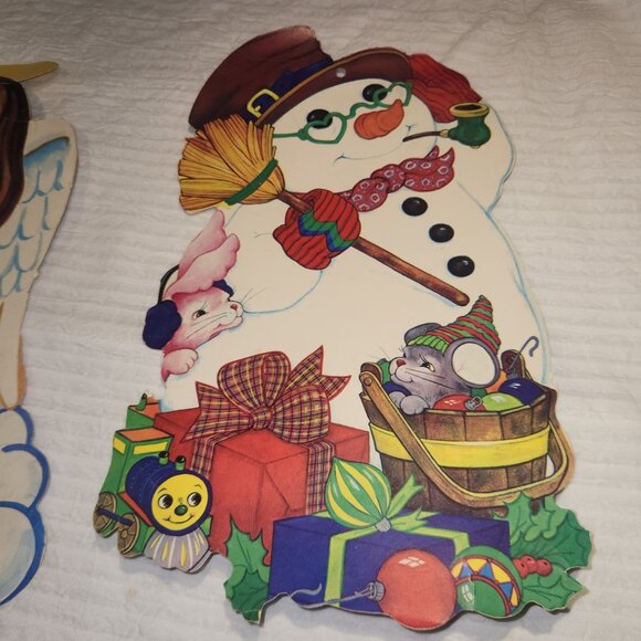 Vintage Christmas Die-Cut Decorations & Red Sled Centerpiece - Picture 10 of 15